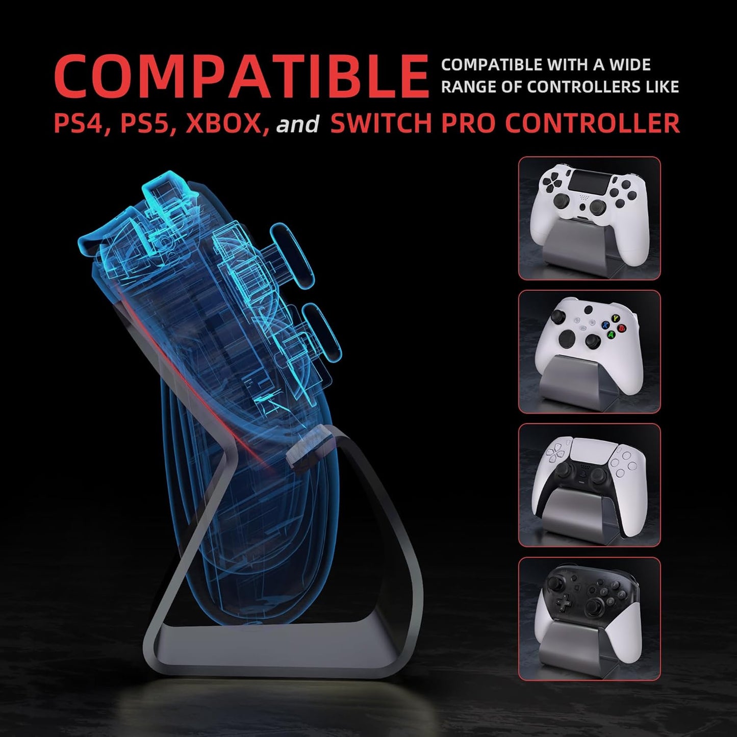 PlayVital Gray Gaming Accessories Desktop Controller Stand for PC, Xbox, PS4 NEW