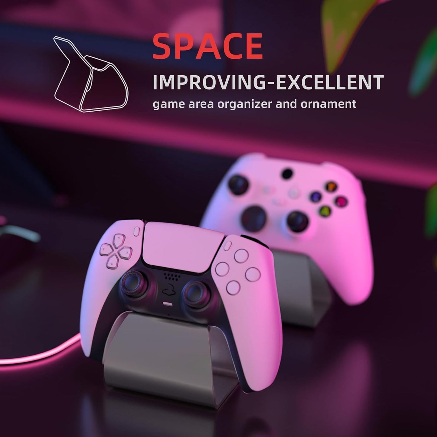 PlayVital Gray Gaming Accessories Desktop Controller Stand for PC, Xbox, PS4 NEW