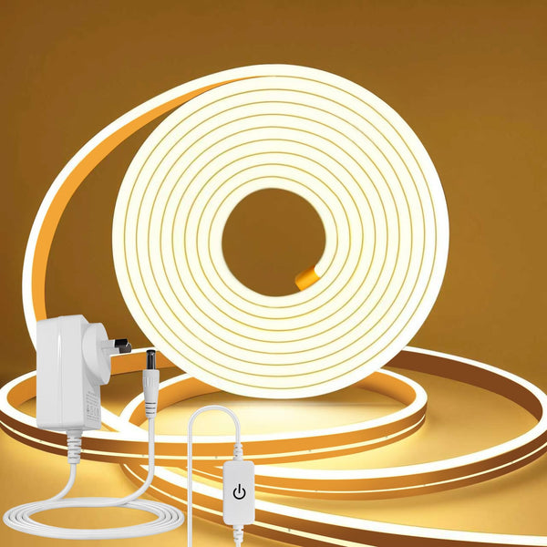 ROMANJOY 10M LED Strips Dimmable LED Strip Lights, Warm White Rope Light DEMO