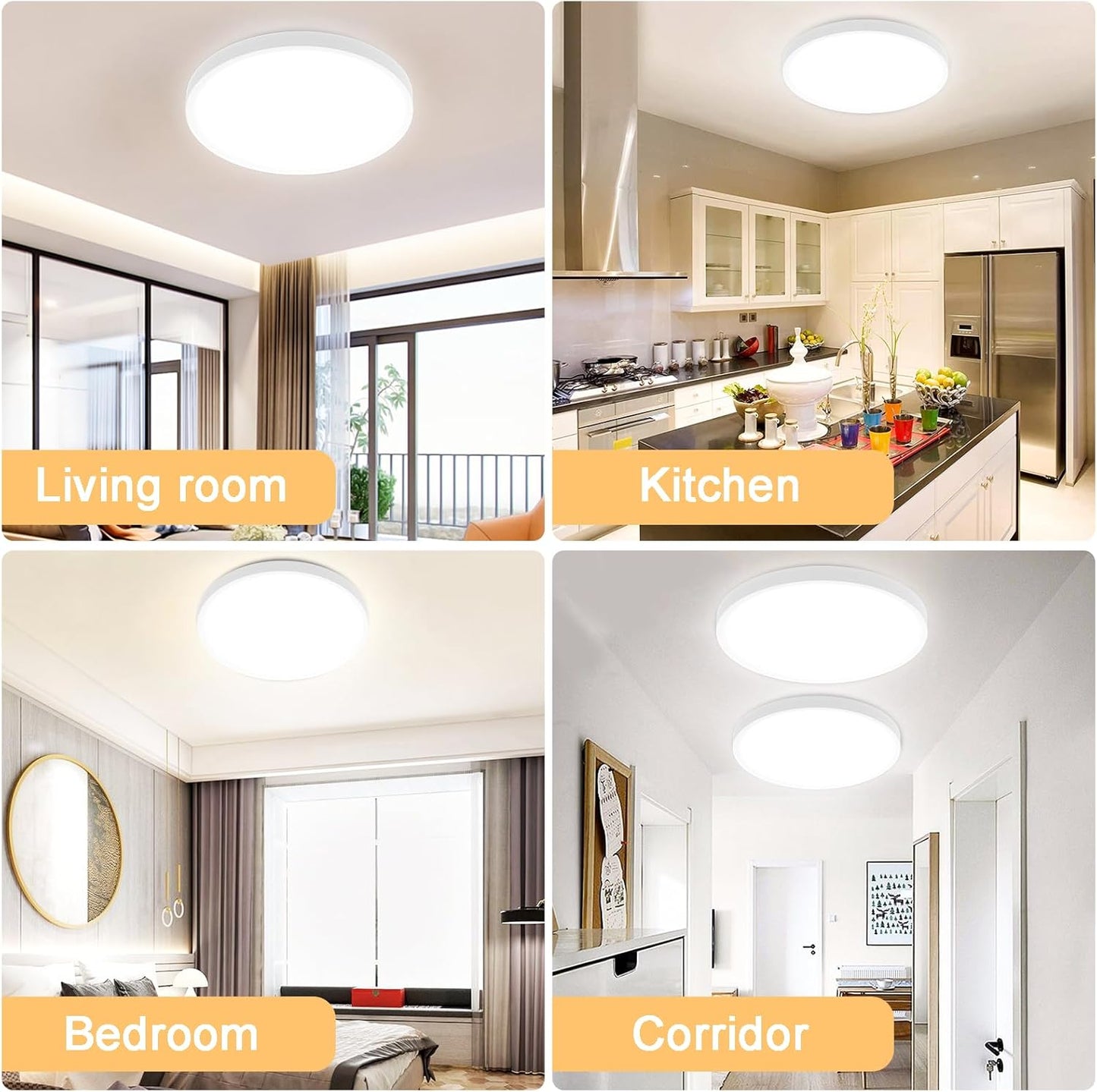 BOSITE 30W Round LED Ceiling Light Fixture Bright White Ultra Thin 2700lm NEW