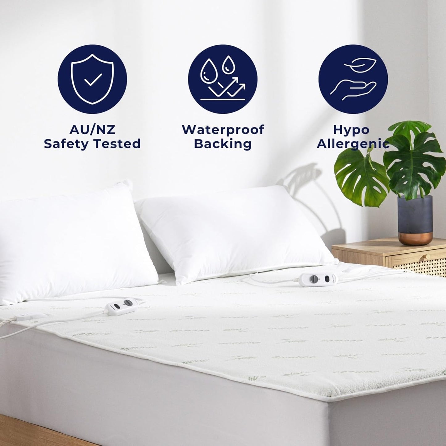 Dreamaker Waterproof Bamboo Electric Blanket Overheat Protection King Size NEW