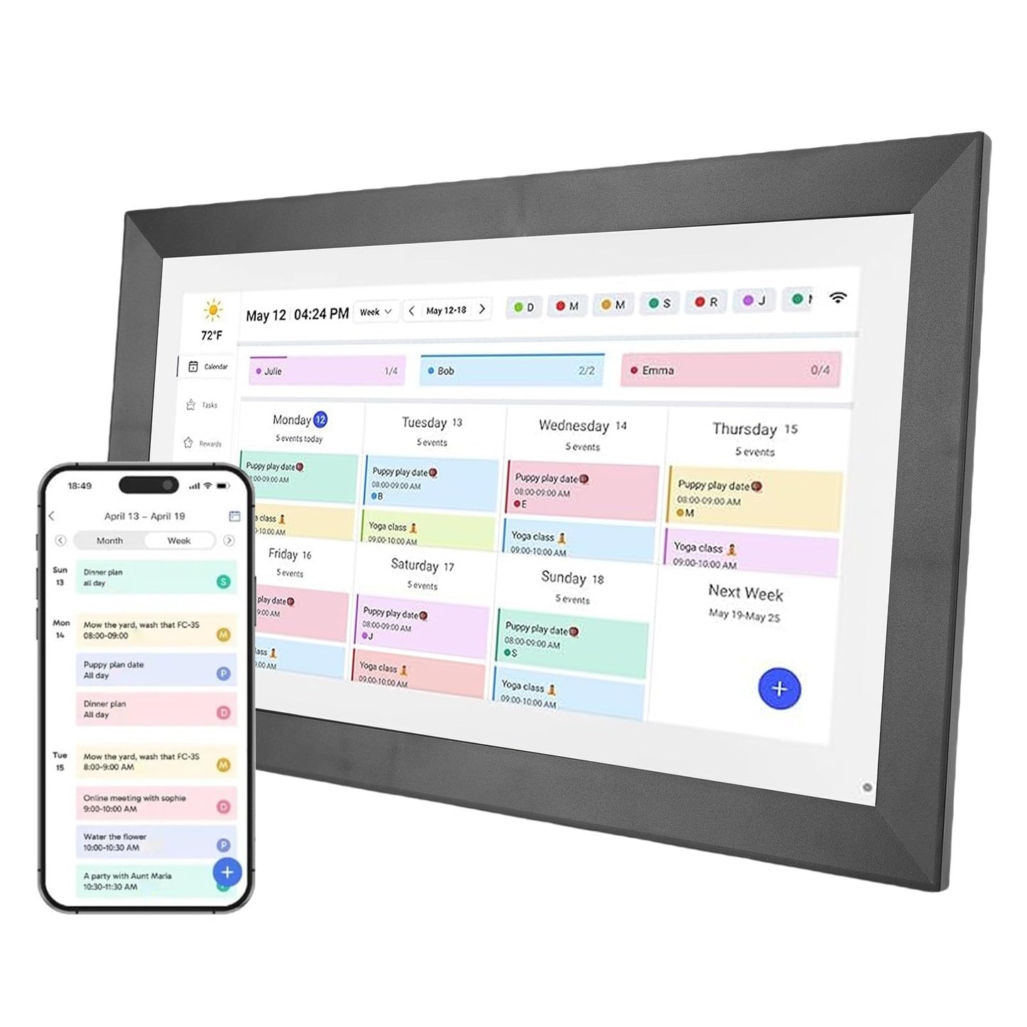 Bewinner 15.6 Inch WiFi Digital Wall Planner Smart Family Calendar Display DEMO