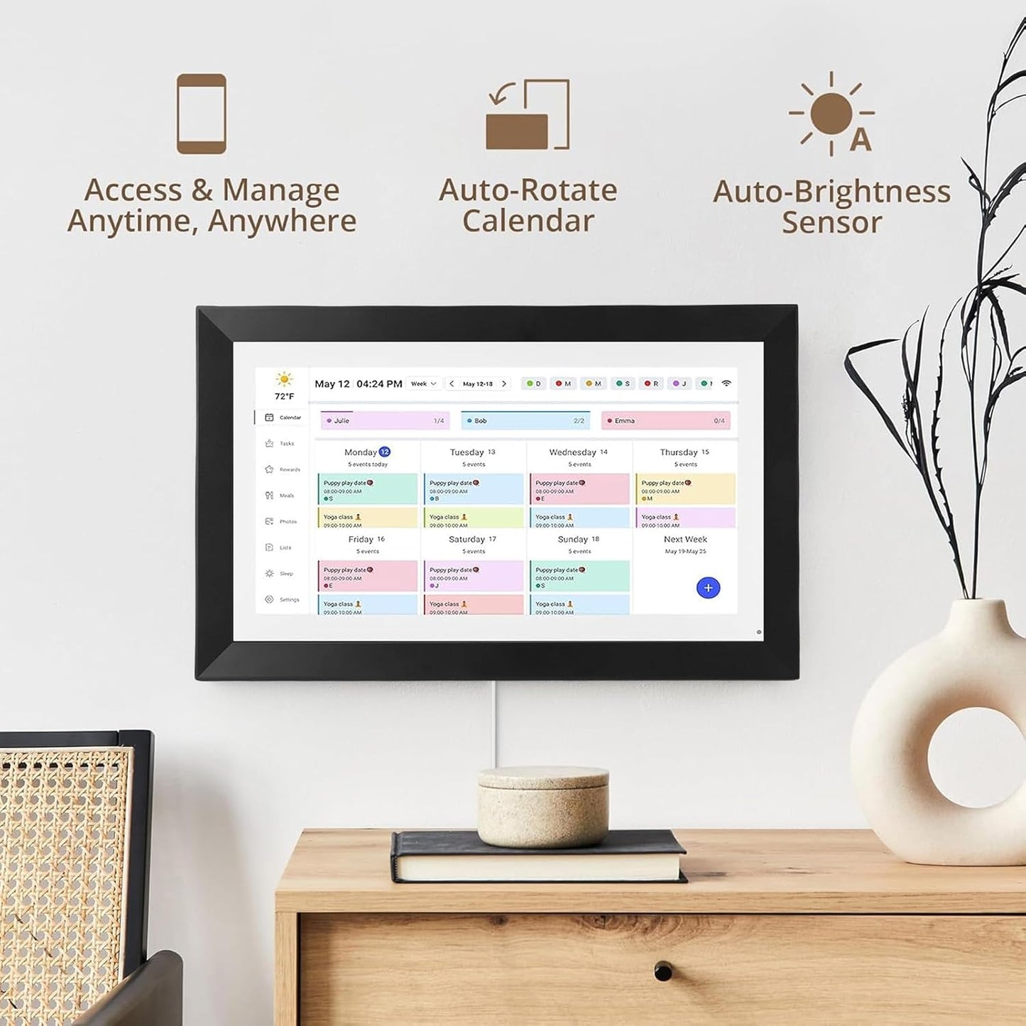 Bewinner 15.6 Inch WiFi Digital Wall Planner Smart Family Calendar Display DEMO