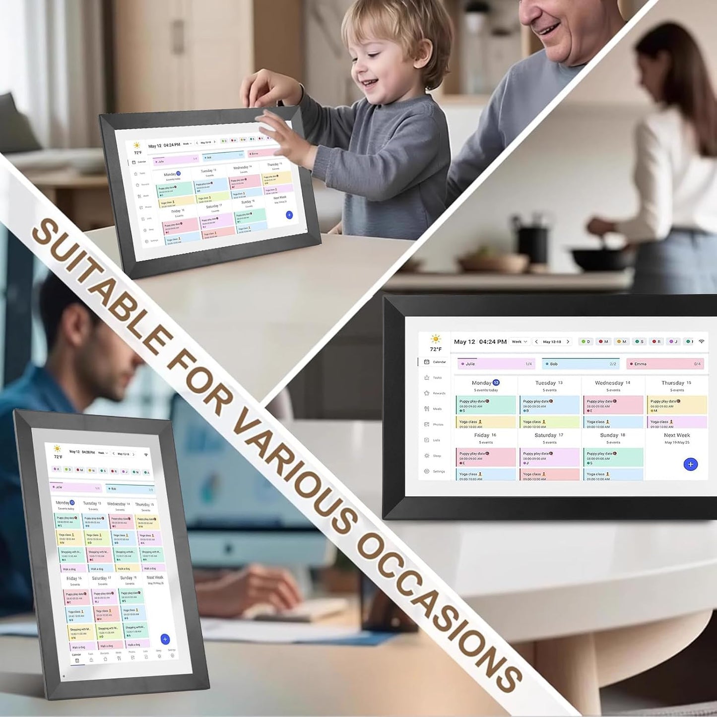 Bewinner 15.6 Inch WiFi Digital Wall Planner Smart Family Calendar Display DEMO