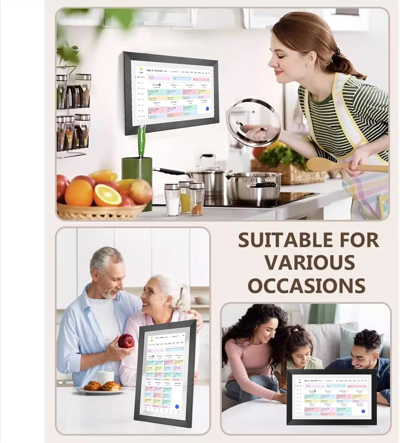 Bewinner 15.6 Inch WiFi Digital Wall Planner Smart Family Calendar Display DEMO