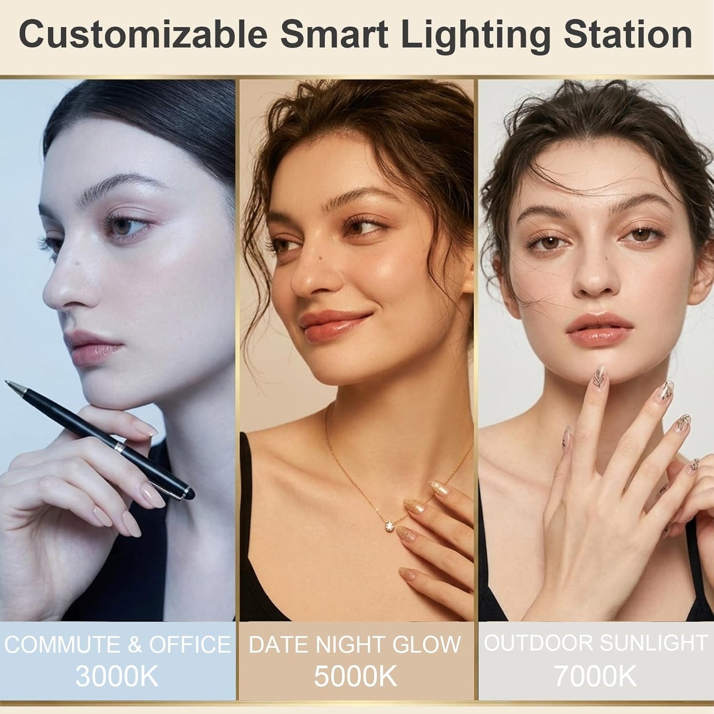 Lighted Makeup Mirror 41x32cm Vanity with 10X Magnification Lights White NEW