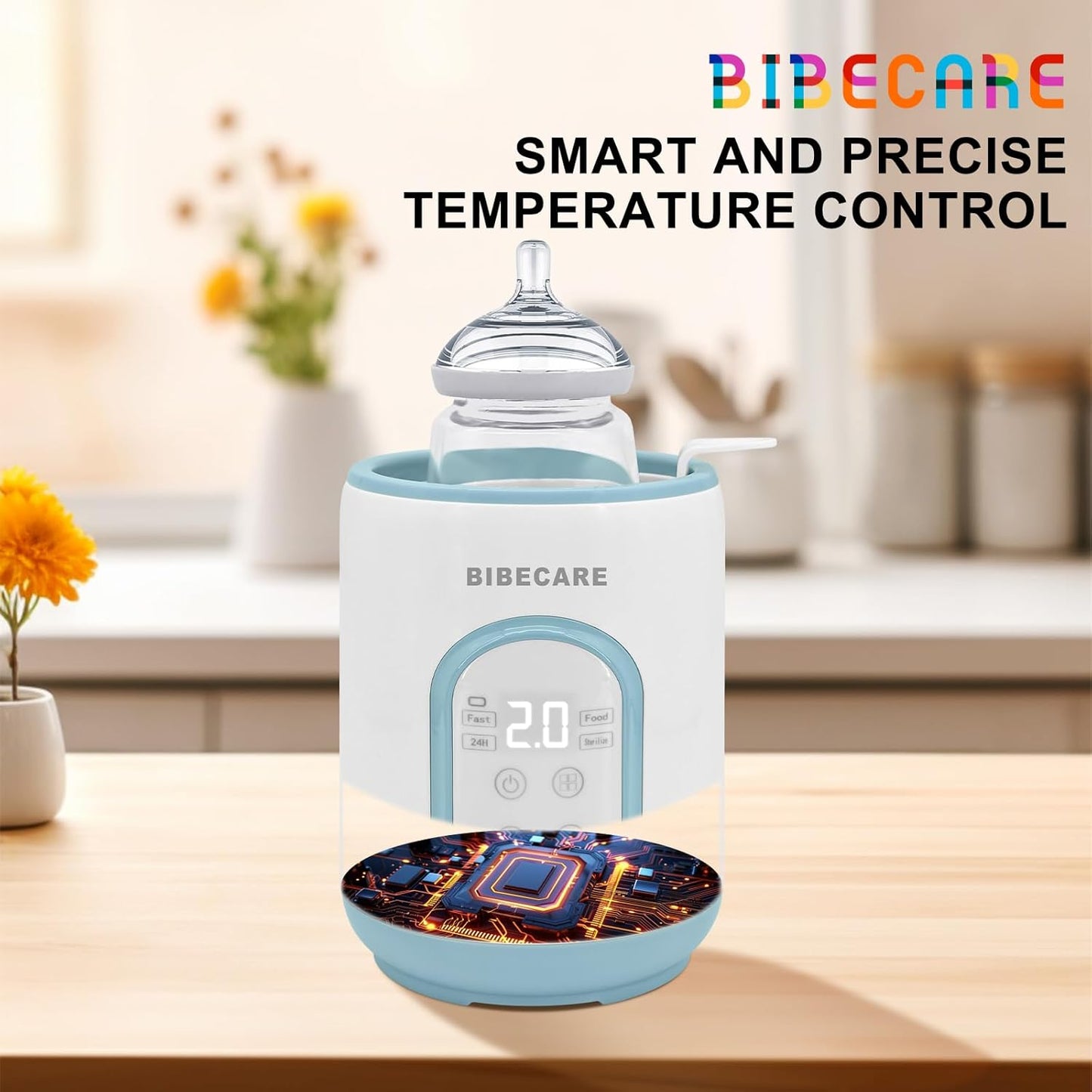 BIBECARE Blue Baby Bottle Warmer for Breastmilk & Formula with Timer DEMO