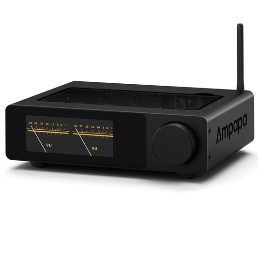 AMPAPA 300W Amplifiers Stereo Bluetooth Amplifier with BT 5.2, HPF, Black DEMO