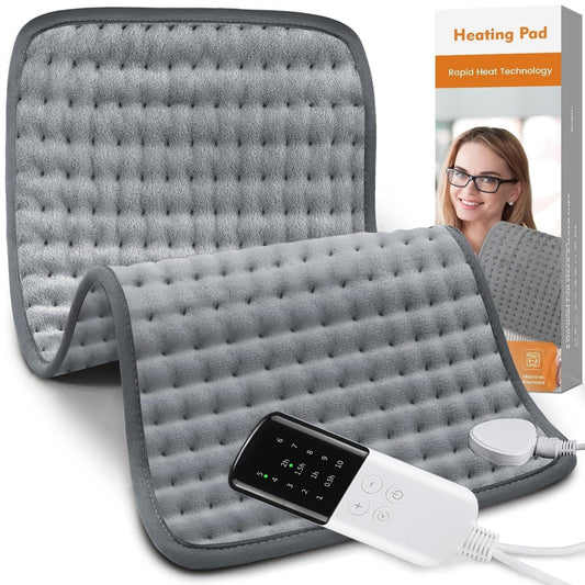 Electric Heating Pad Coral Fleece Fabric for Back Pain Relief Grey Size DEMO