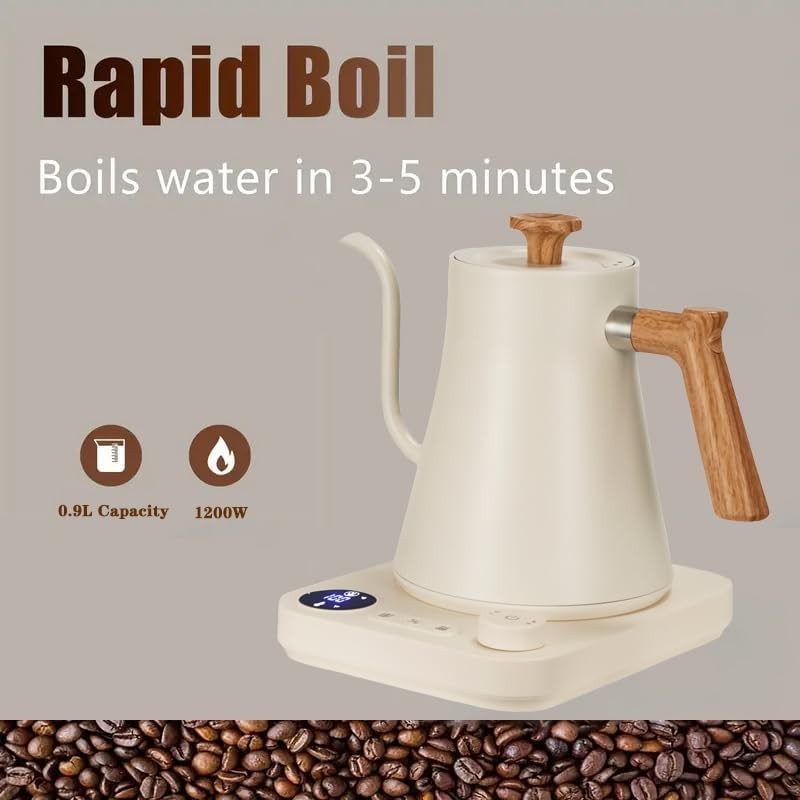 1L Electric Kettle with Temperature Control, Stainless Steel White Size 1L NEW