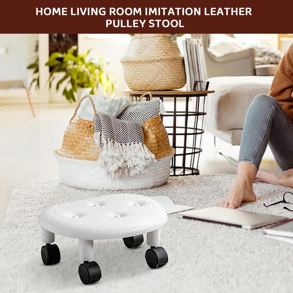 Versatile White Stools Swivel Stool - Lightweight Multipurpose Seating DEMO