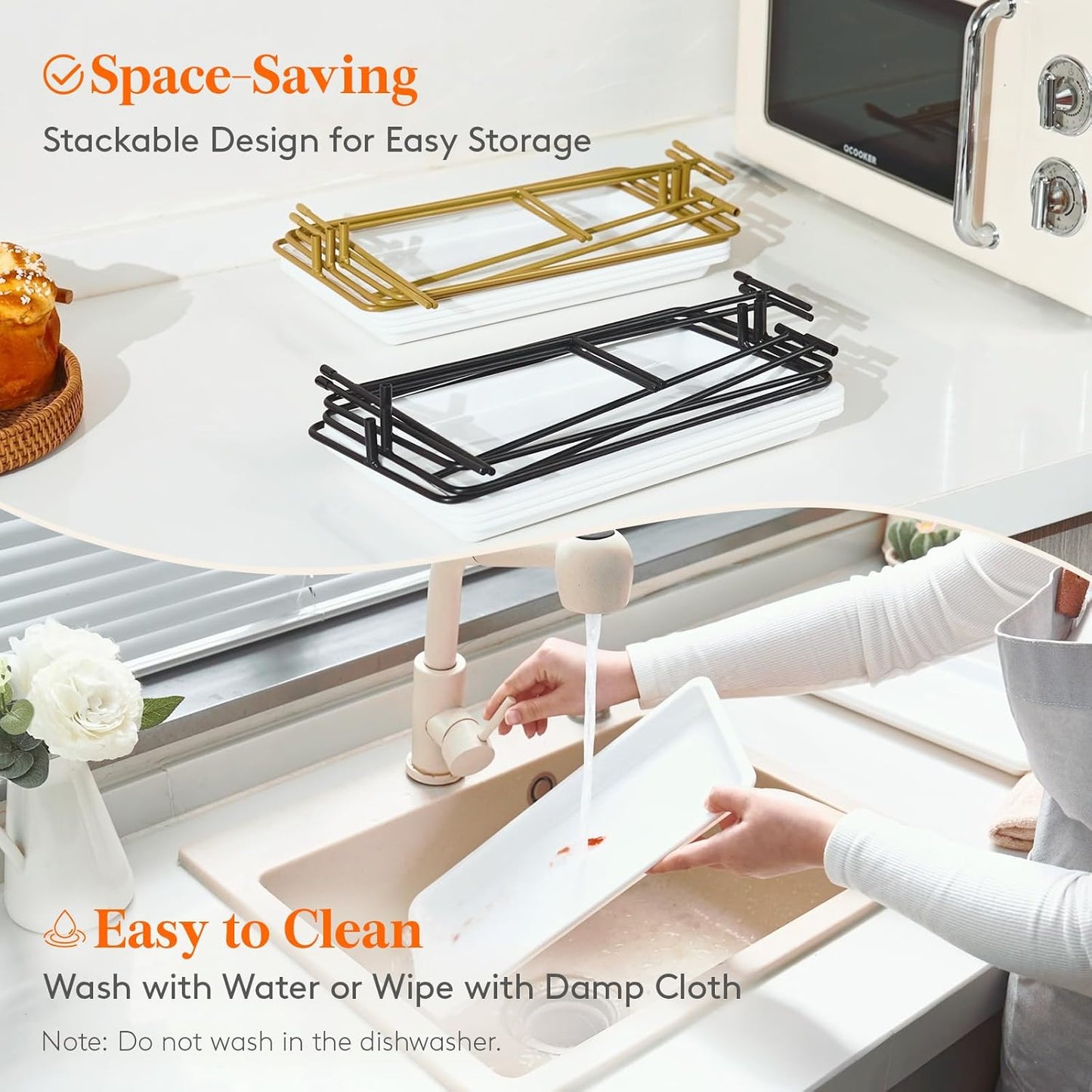 Lifewit 3-Tier Plastic Serving Tray for Party Entertaining Home Decor White NEW