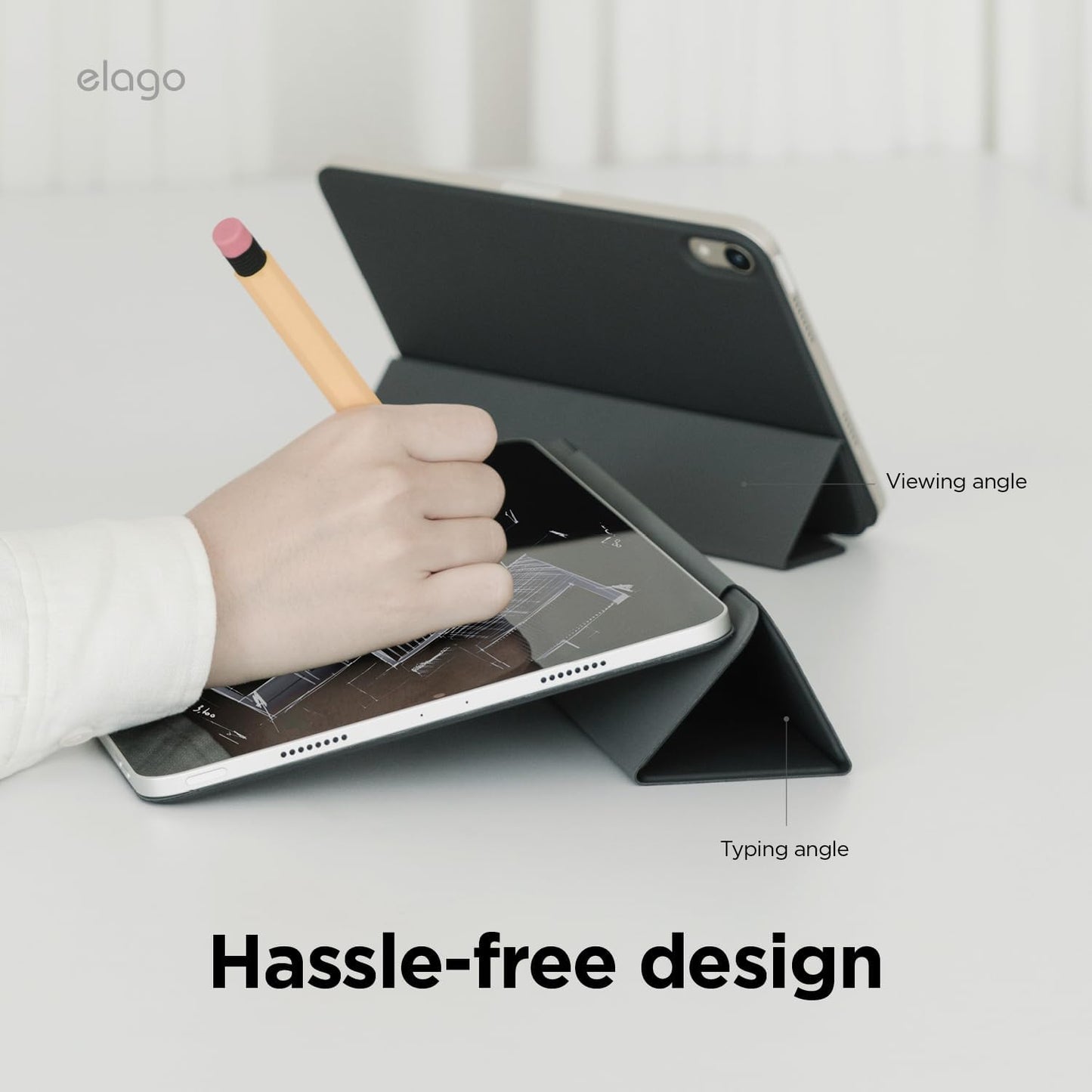 elago Magnetic Folio Case for iPad Pro 13 Inch Tablet Cover Dark Grey Size NEW