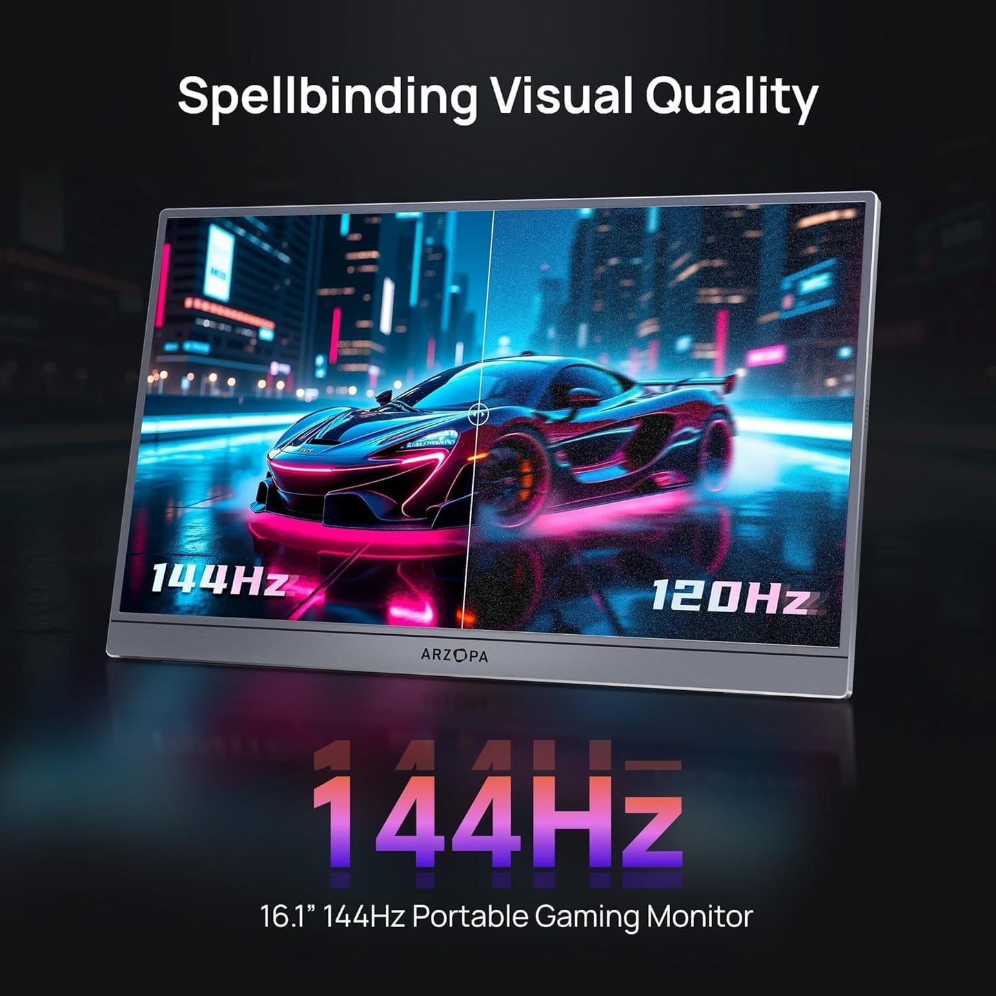 ARZOPA 16.1" Monitors Portable Gaming Monitor 144Hz 1080P FHD Kickstand DEMO