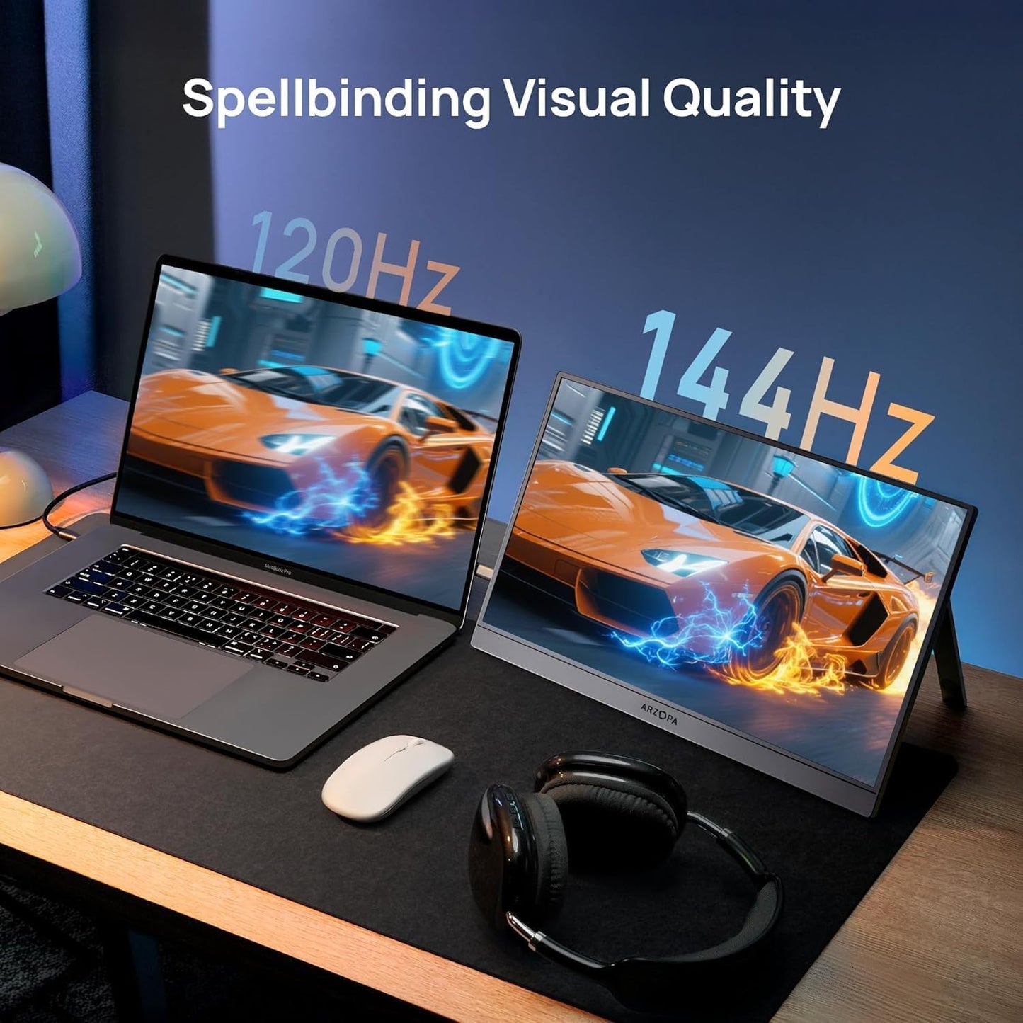 ARZOPA 16.1" Monitors Portable Gaming Monitor 144Hz 1080P FHD Kickstand DEMO