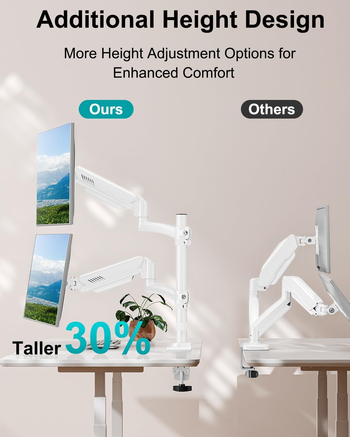 MOUNT PRO Dual Monitor Stand for Desk Taller Arms up to 32 Inch Screens DEMO