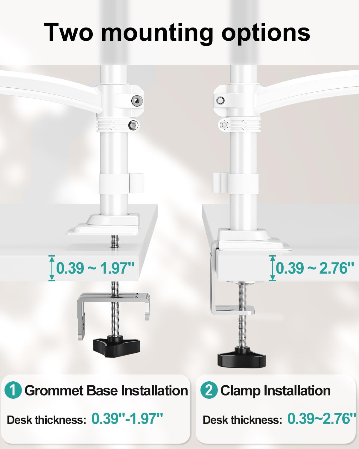 MOUNT PRO Dual Monitor Stand for Desk Taller Arms up to 32 Inch Screens DEMO