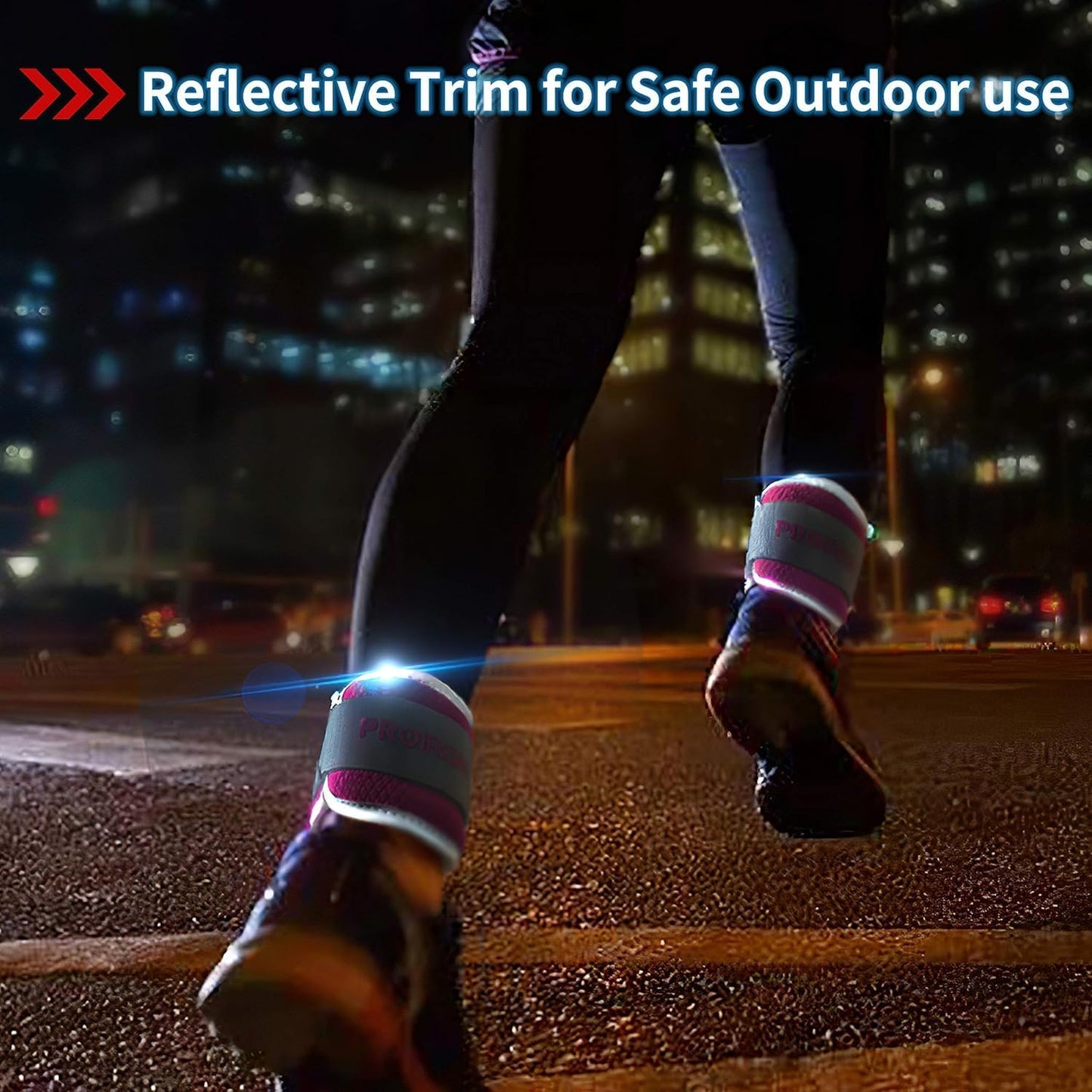 PROIRON Reflective Wrist & Ankle Weights, 2 x 2kg, Black - Adjustable DEMO