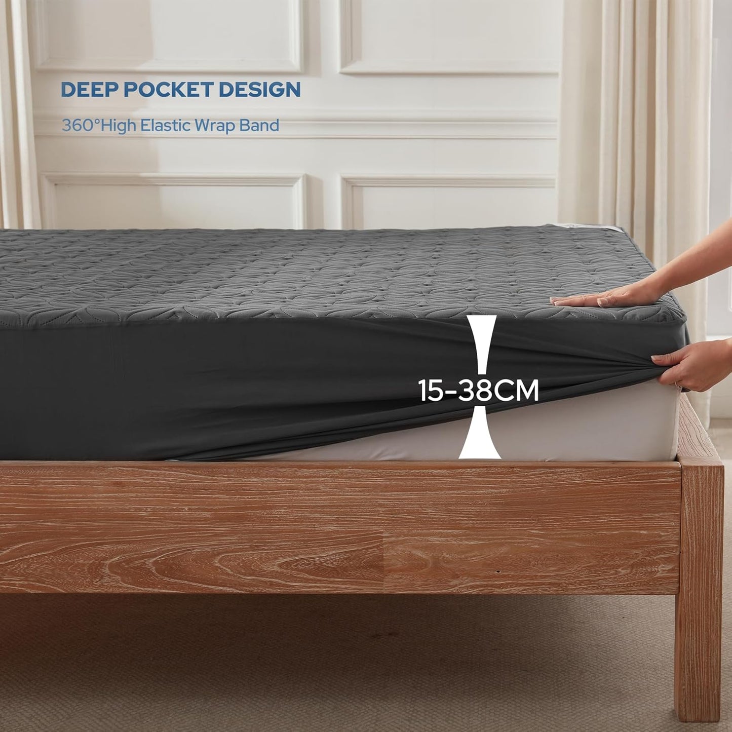 BEDLORE Waterproof Mattress Protector Brushed Microfiber Grey King Single NEW