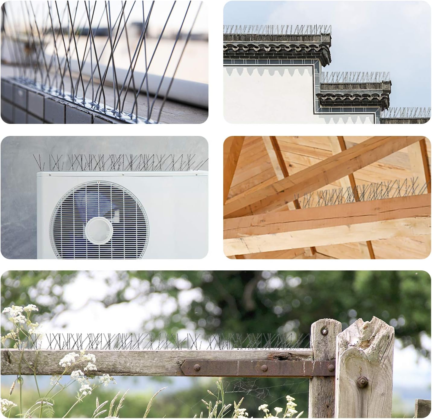 OFFO Stainless Steel Bird Deterrent Spikes for Backyard Wildlife Protection NEW