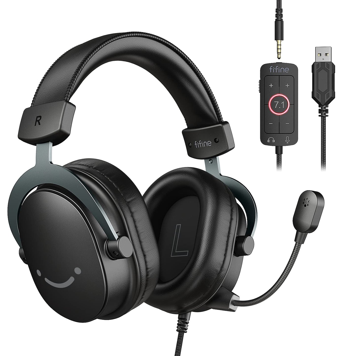FIFINE Wired PC Headsets Gaming Headset with Detachable Boom Mic for PC NEW