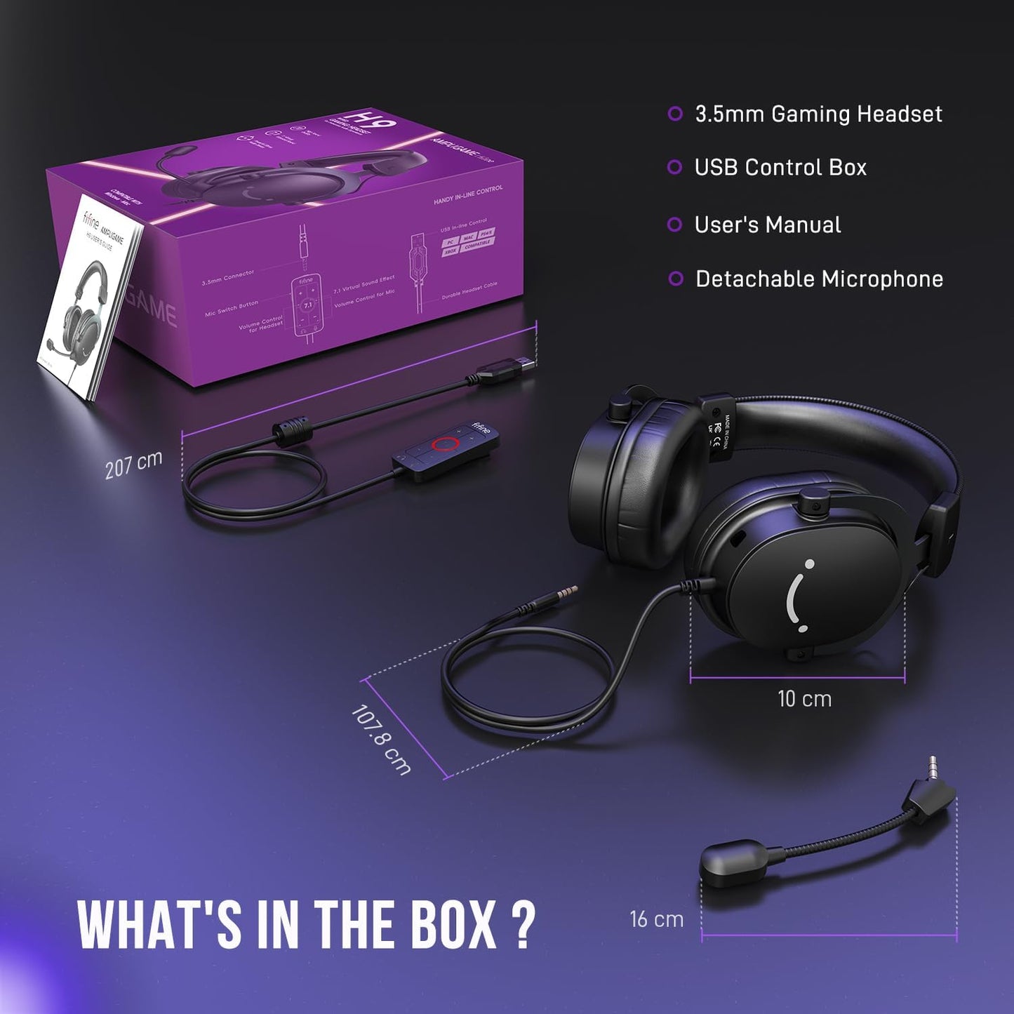FIFINE Wired PC Headsets Gaming Headset with Detachable Boom Mic for PC NEW