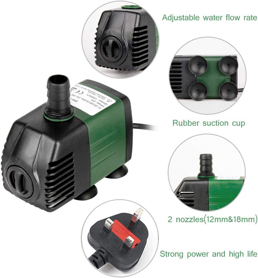 Homvik Submersible Water Pump 1500L/H 25W for Fountain Aquarium Pond Garden DEMO