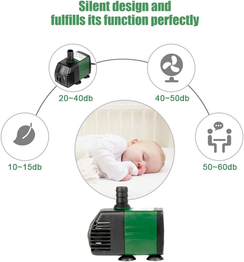 Homvik Submersible Water Pump 1500L/H 25W for Fountain Aquarium Pond Garden DEMO