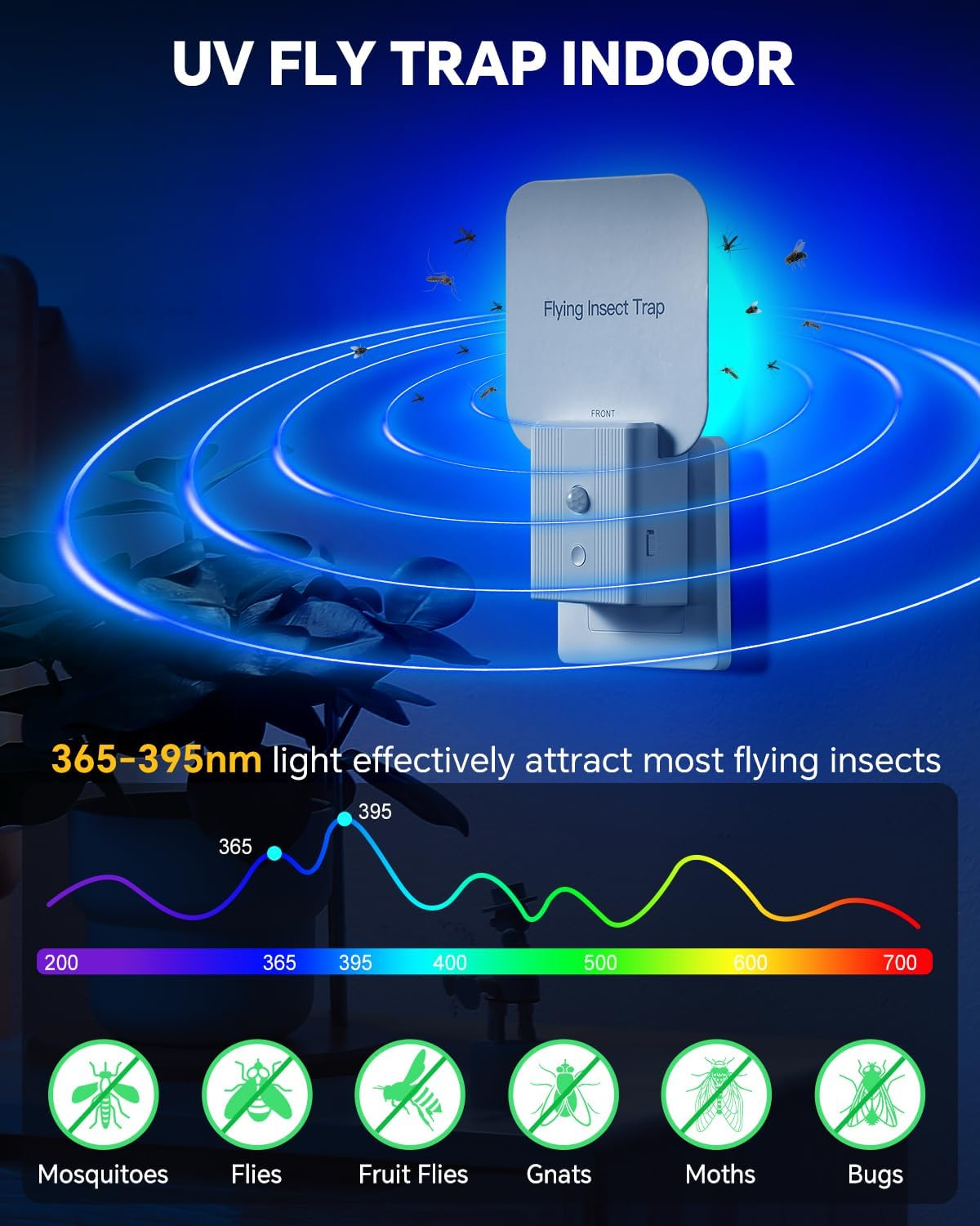 Automatic White Traps Fruit Fly Trap with Night Light for Effective Pest NEW