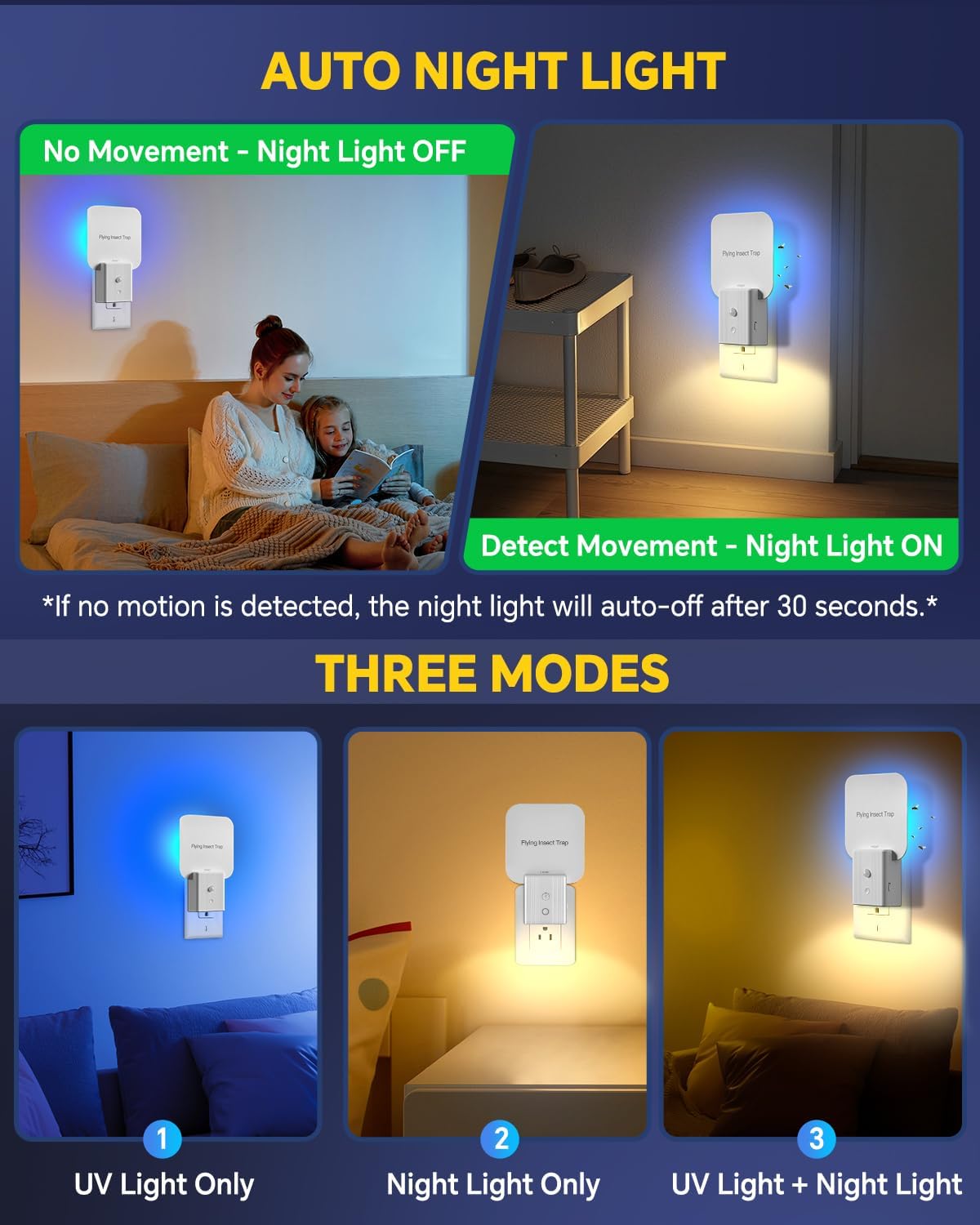 Automatic White Traps Fruit Fly Trap with Night Light for Effective Pest NEW