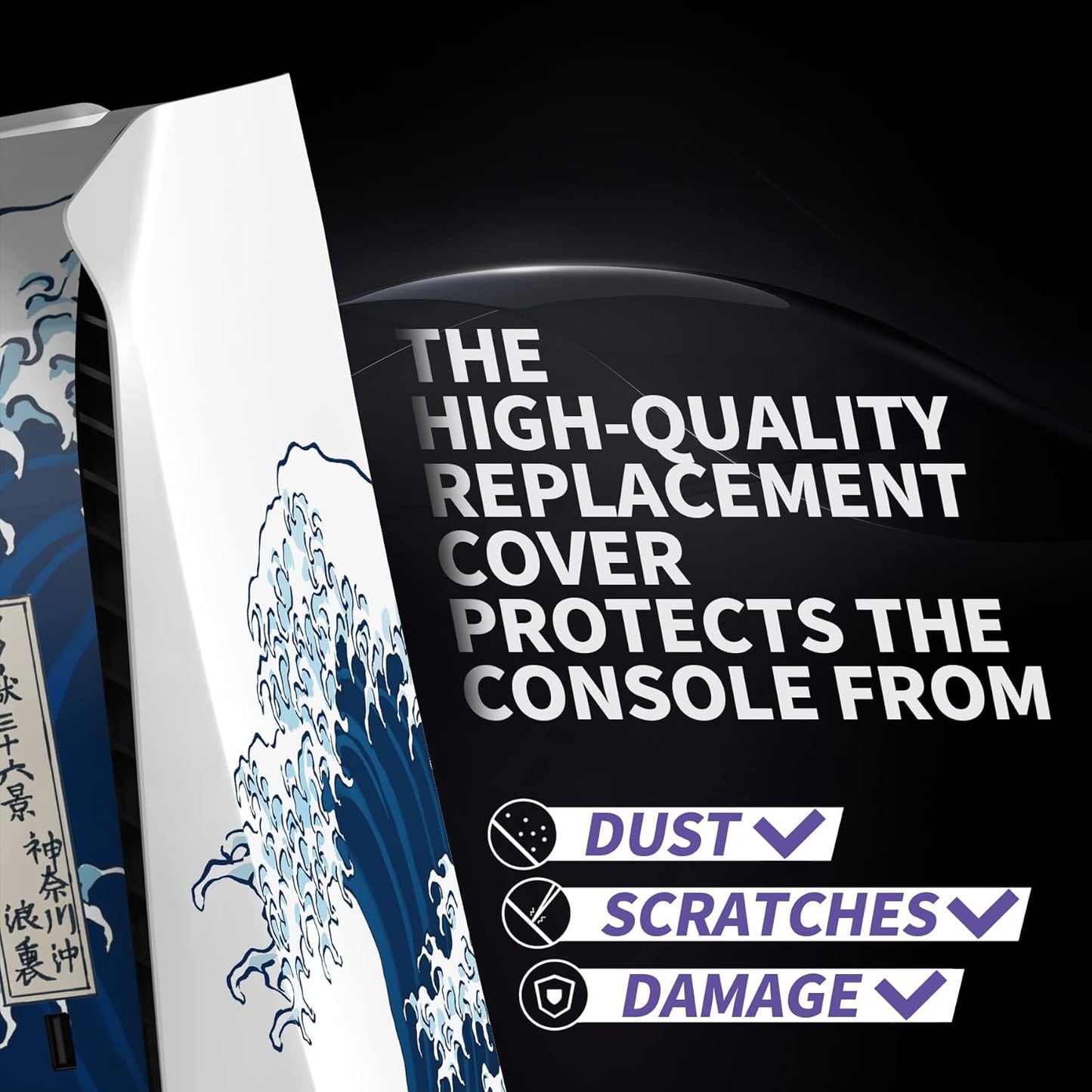 eXtremeRate White Faceplates & Blue Faceplate Cover for PlayStation 5 Disc NEW