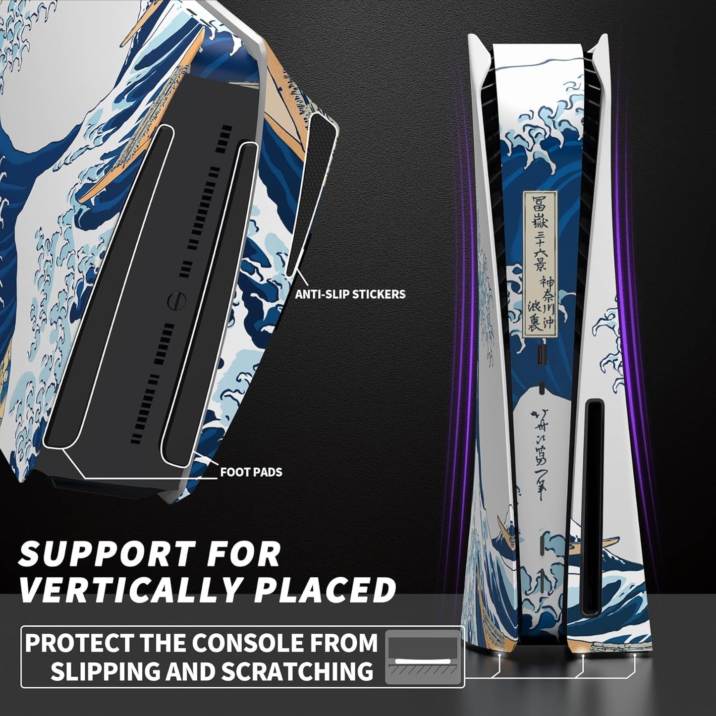 eXtremeRate White Faceplates & Blue Faceplate Cover for PlayStation 5 Disc NEW
