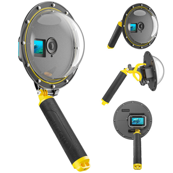 TELESIN Yellow Dome Port for DJI Action 5 Pro OSMO 3 4 Camera Accessories NEW