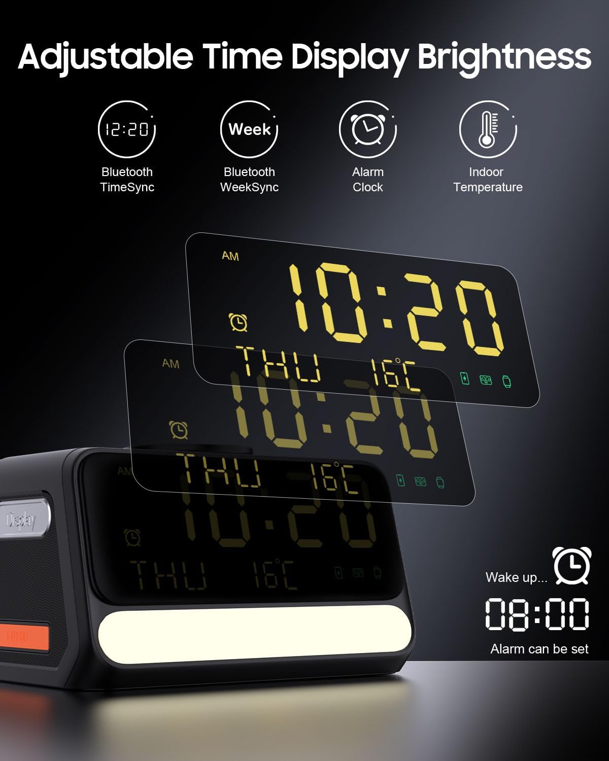 BLKE Wireless Charging Station with Alarm Clock Voice Control Night Light DEMO