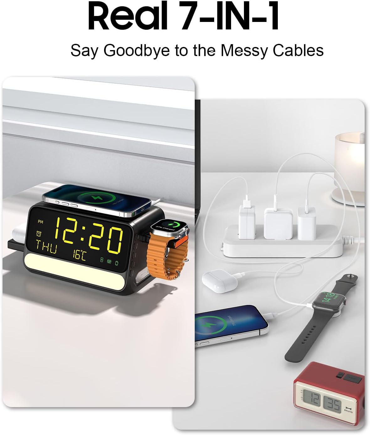 BLKE Wireless Charging Station with Alarm Clock Voice Control Night Light DEMO