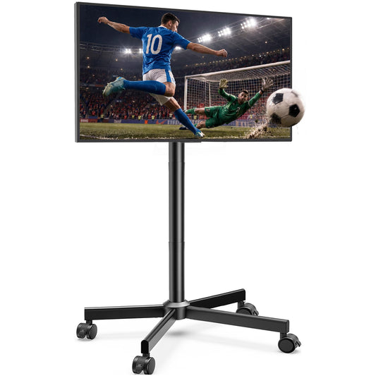 AOKCOS Height Adjustable Mobile TV Stand for 32-65 Inch TVs up to 88 lbs NEW
