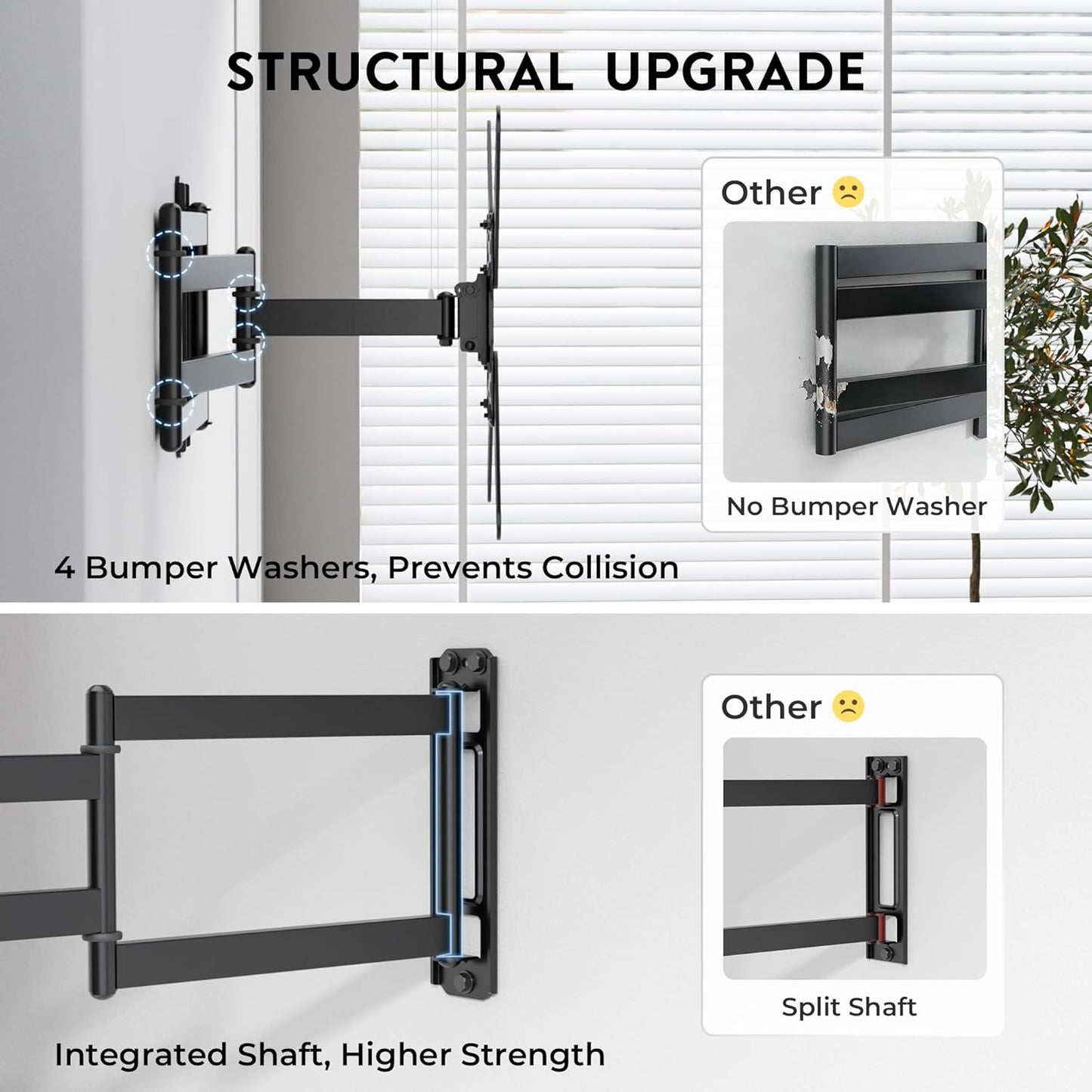 BONTEC Full Motion TV Wall Mount Bracket for 26-65 Inch Flat Curved TVs DEMO