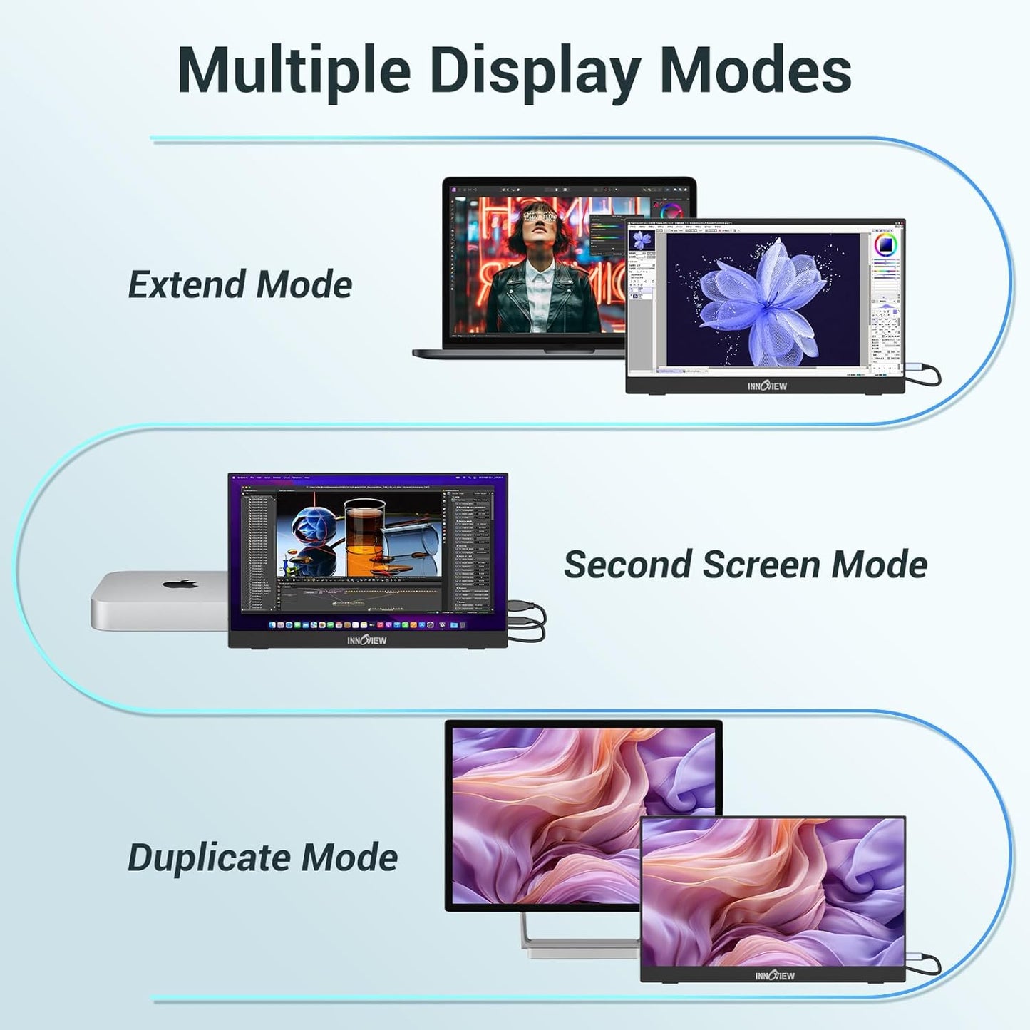 InnoView 15.6" Monitors FHD 1080P Portable USB-C External Monitor for NEW