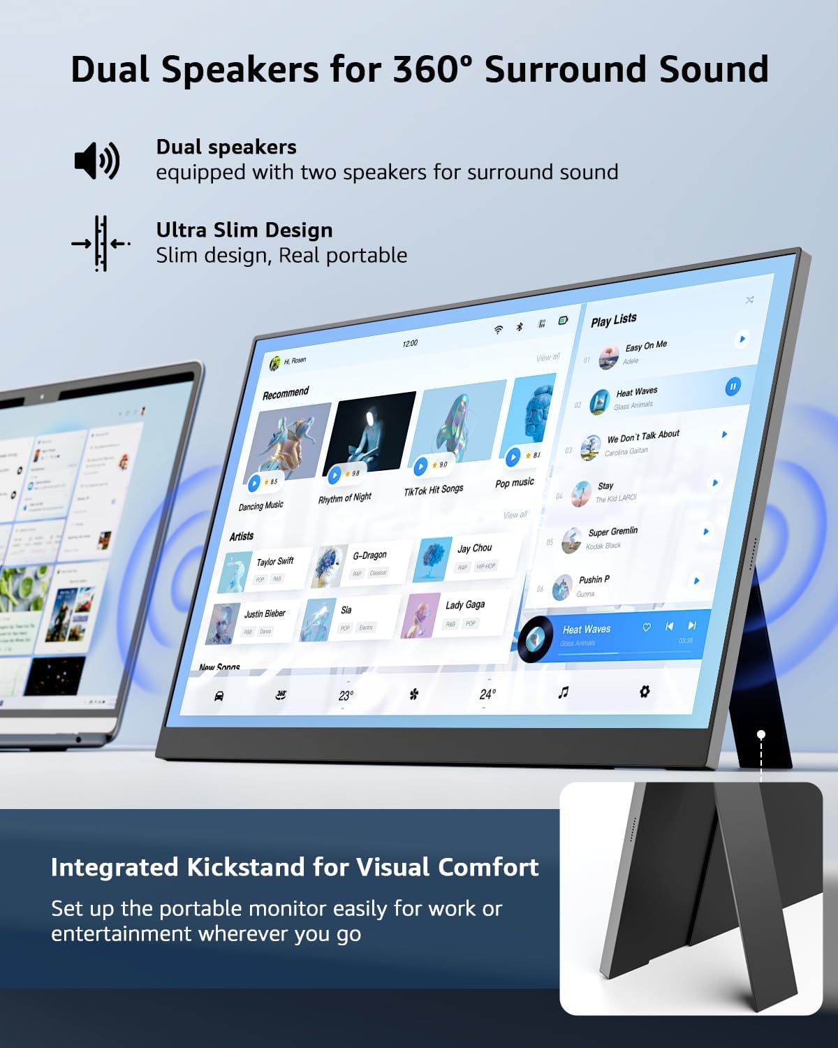 Yodoit 15.6" Monitors Portable Monitor FHD 1920x1080P IPS External Display DEMO