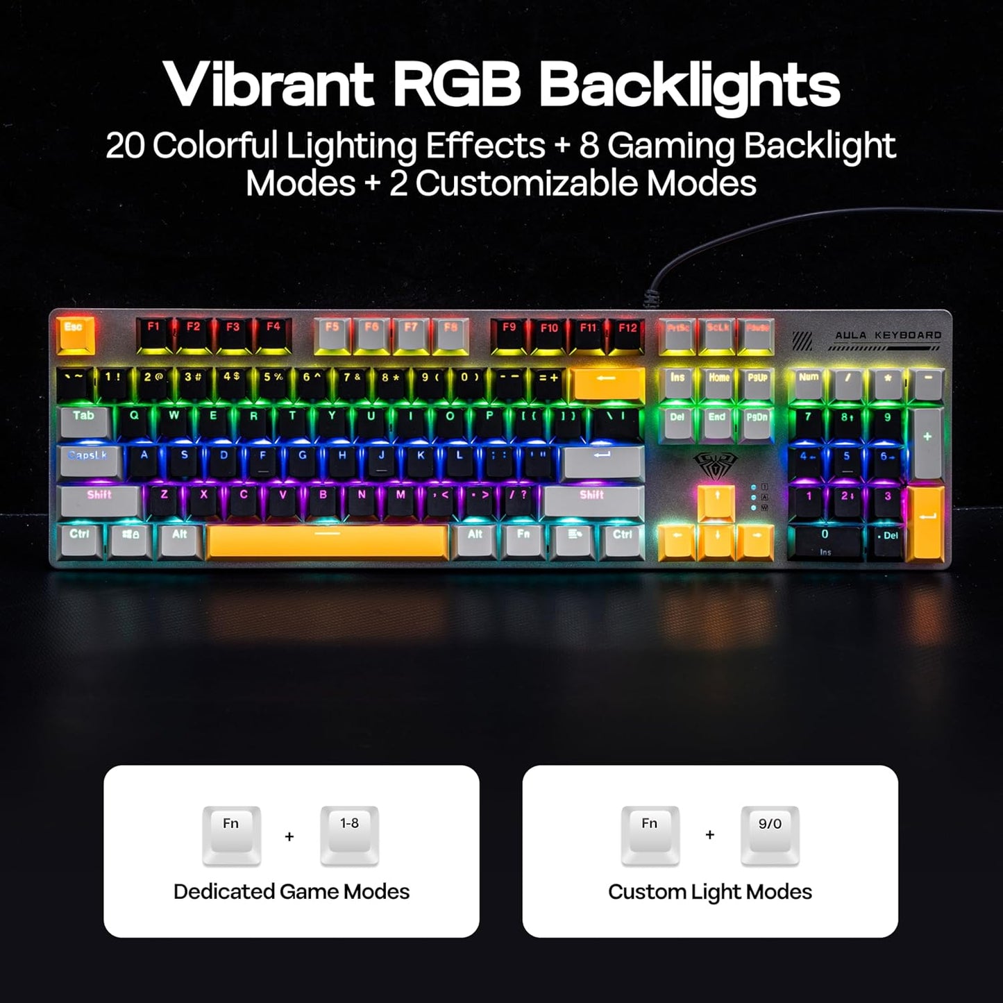MechLands Mechanical Wired Gaming Keyboard with Multi Color Switches & DEMO
