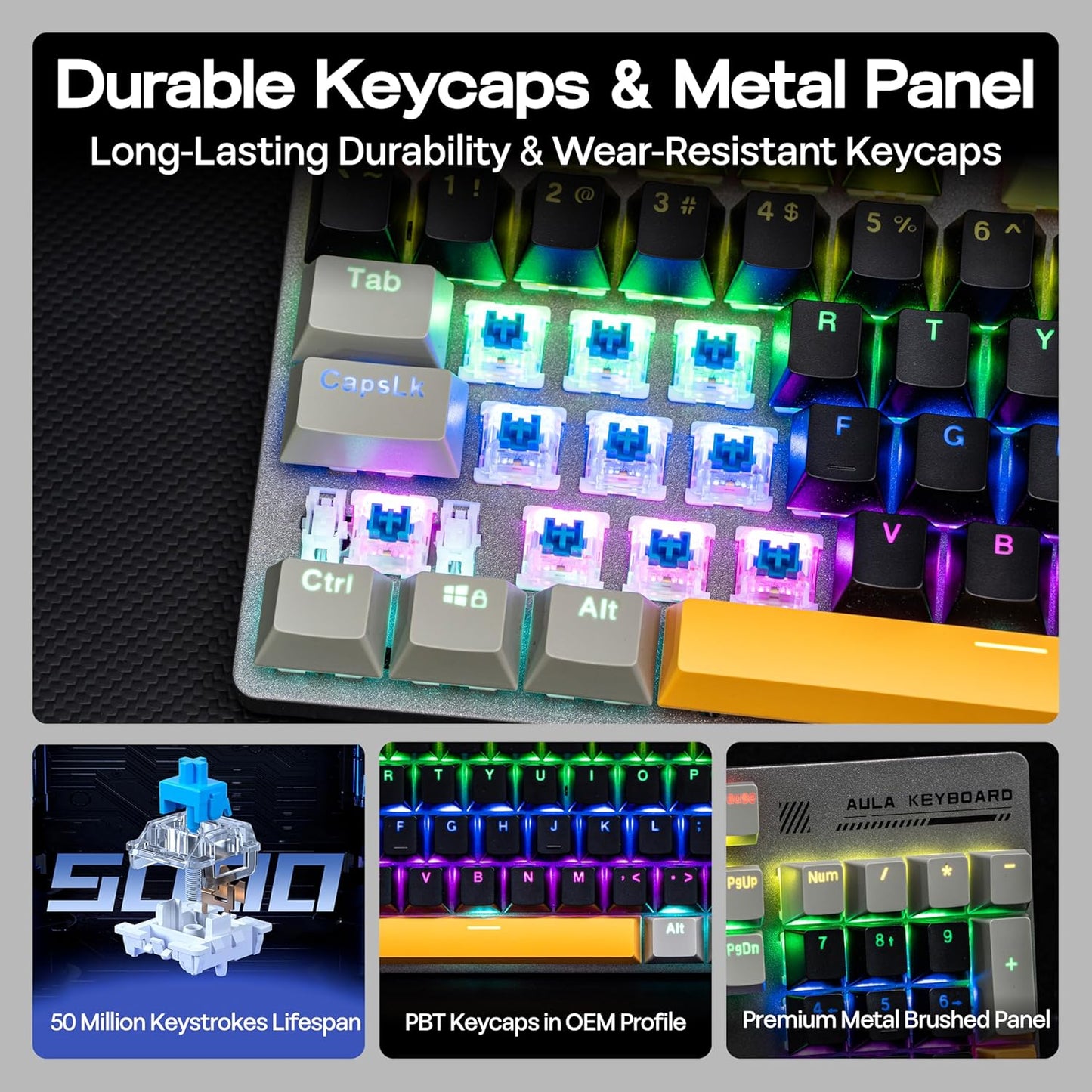 MechLands Mechanical Wired Gaming Keyboard with Multi Color Switches & DEMO