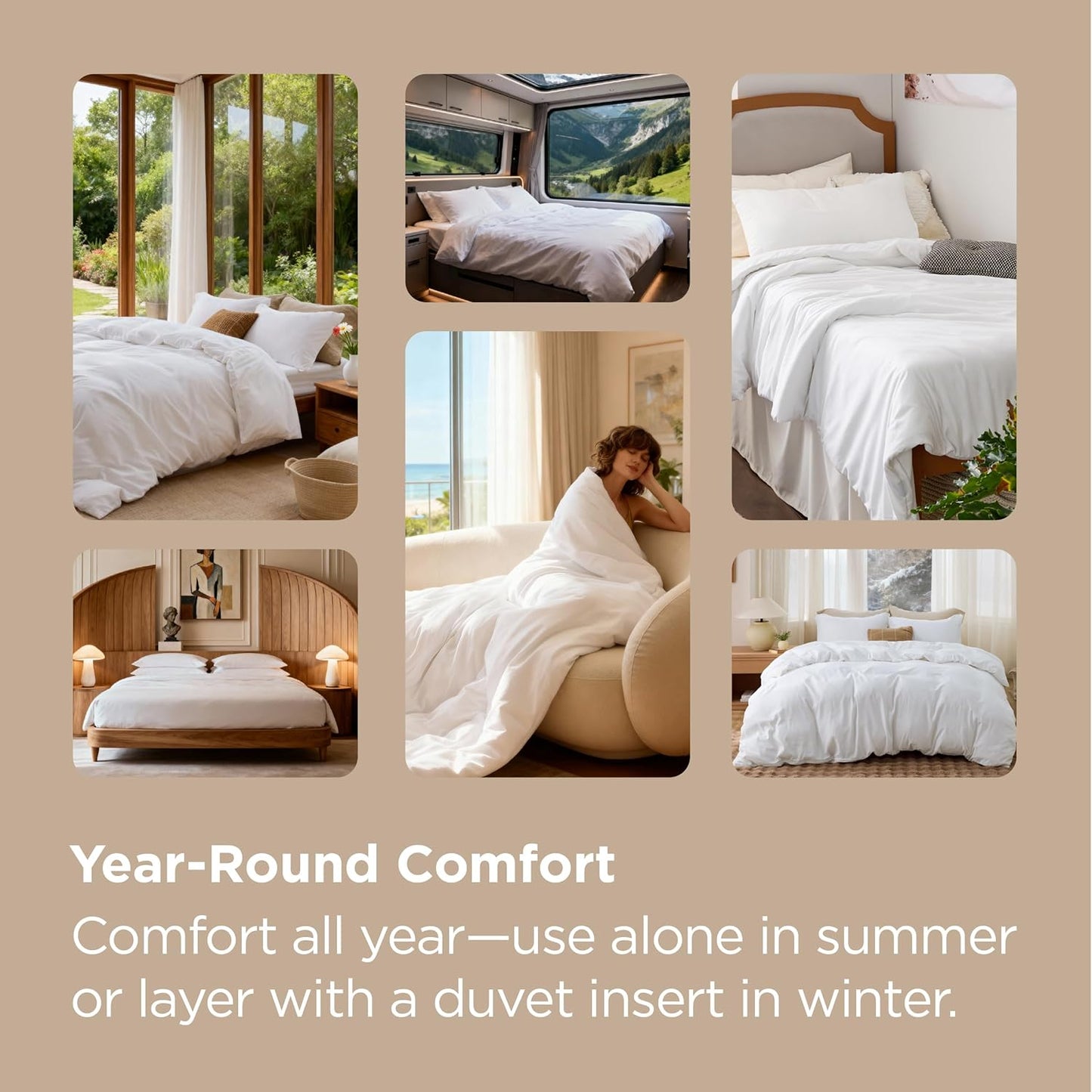 Bedsure Grey Soft Brushed Polyester Duvet Cover Set Queen Size Bedding NEW