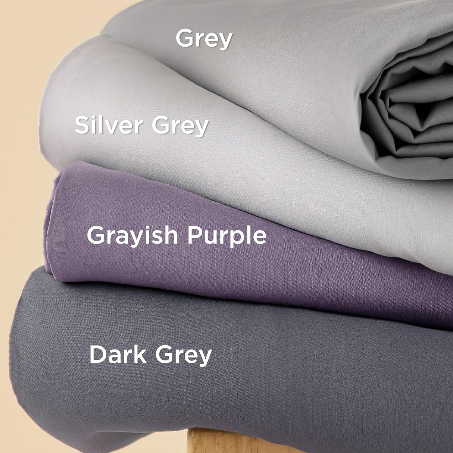 Bedsure Grey Soft Brushed Polyester Duvet Cover Set Queen Size Bedding NEW