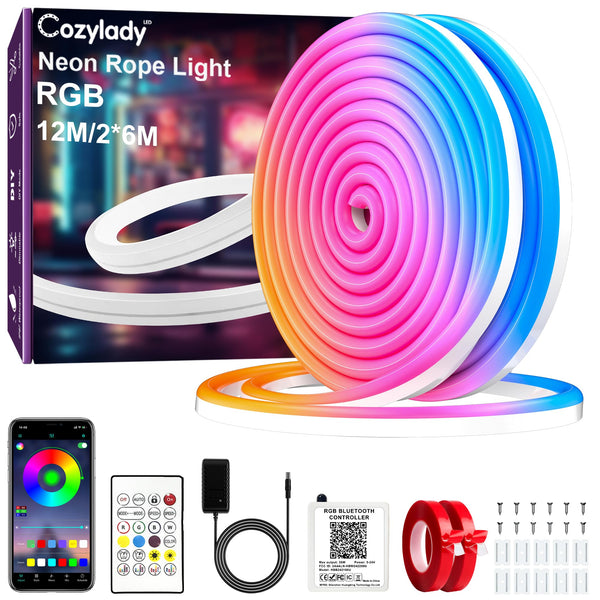 Cozylady 40ft LED Strips Multicolour Waterproof 24V Silicone LED Strip DEMO