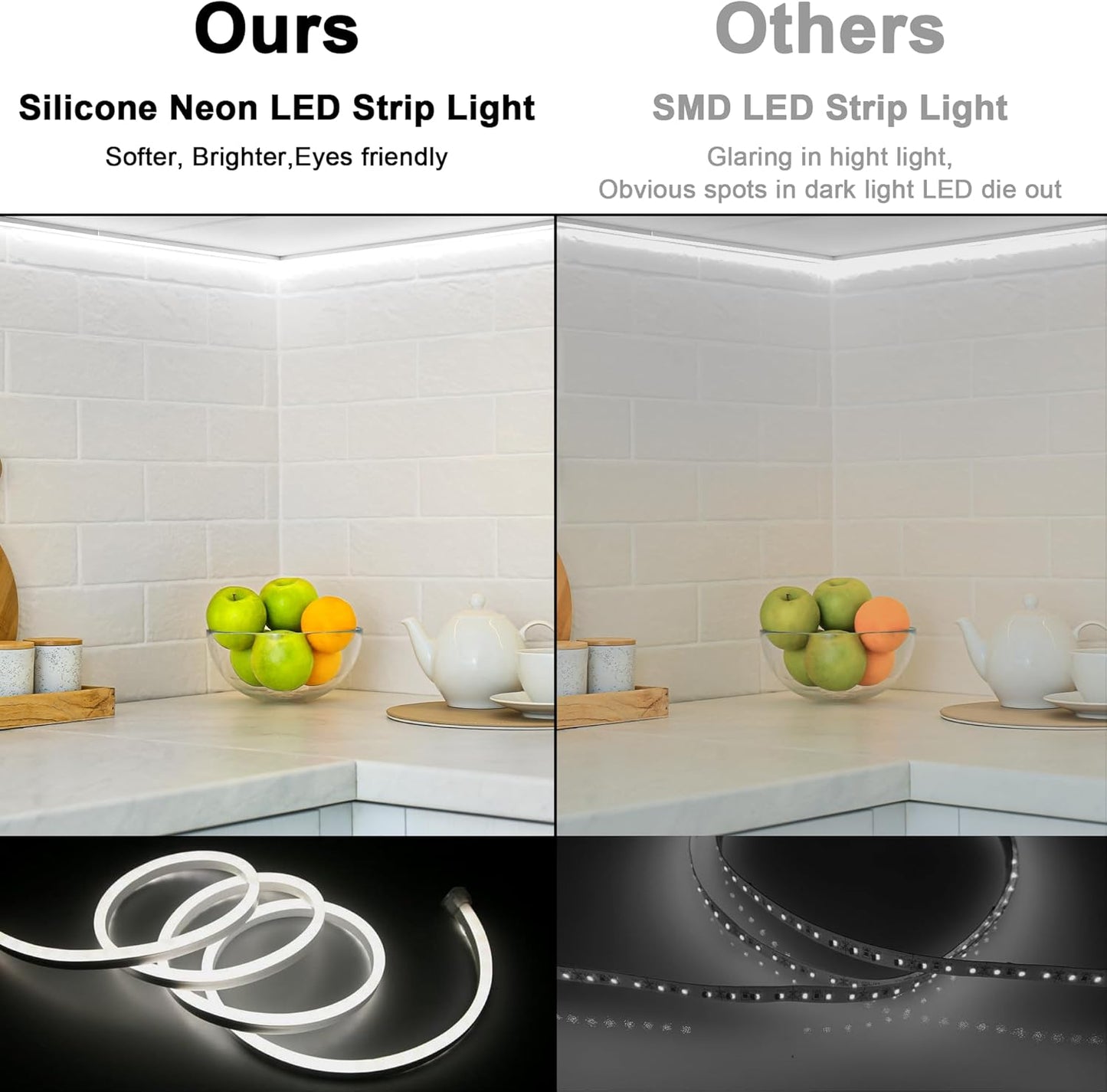 Cozylady 5m LED Strips Waterproof LED Strip Lights, White Rope Lighting DEMO