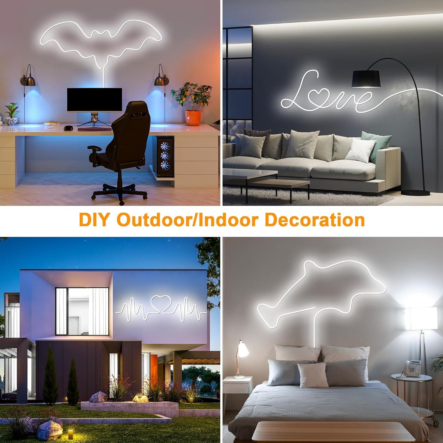 Cozylady 5m LED Strips Waterproof LED Strip Lights, White Rope Lighting DEMO