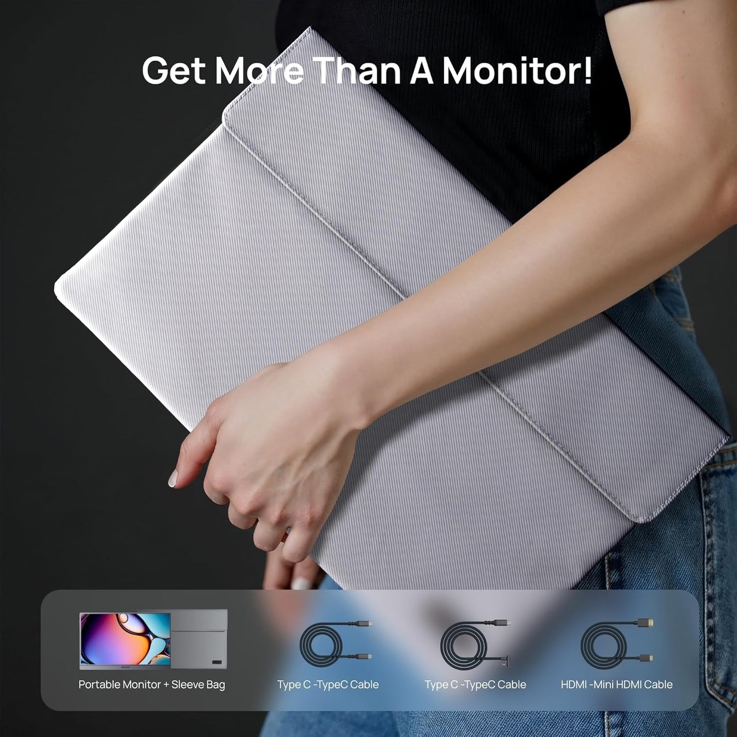 ARZOPA 16.1" Monitors Portable QHD Monitor 2.5K Resolution 180Hz Refresh DEMO