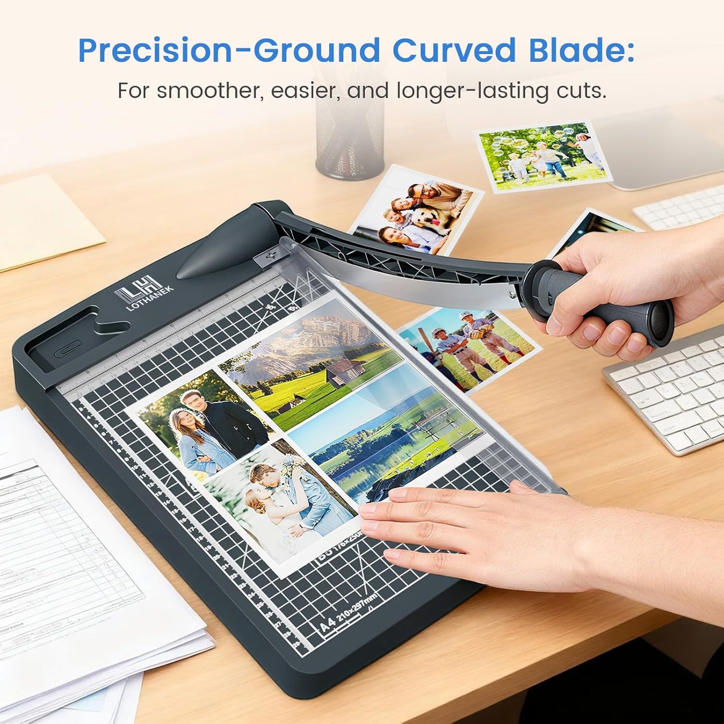 12-Inch Paper Cutter Guillotine Trimmer, 12-Sheet Capacity, Gray DEMO