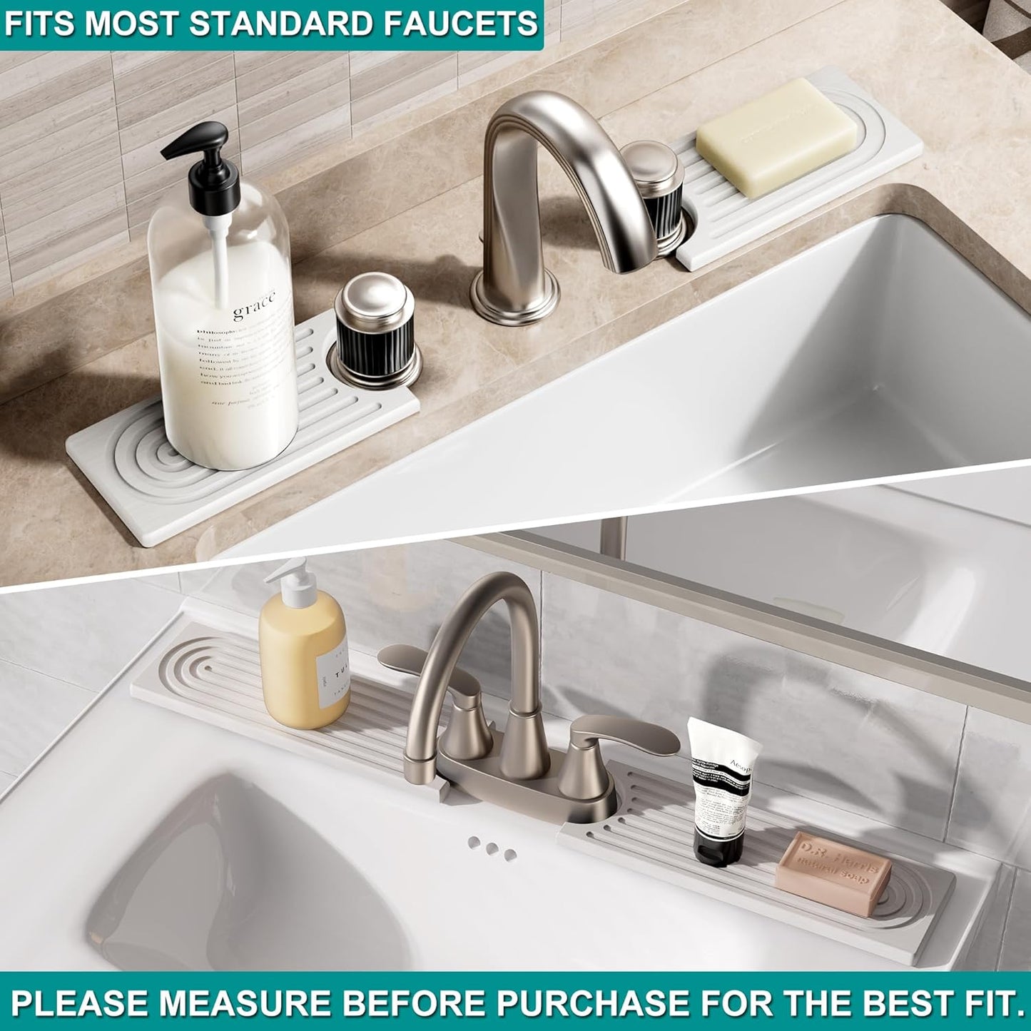 Diatomite Sink Splash Guard Mat Quick Dry Racks & Holders White Size 23.6" NEW