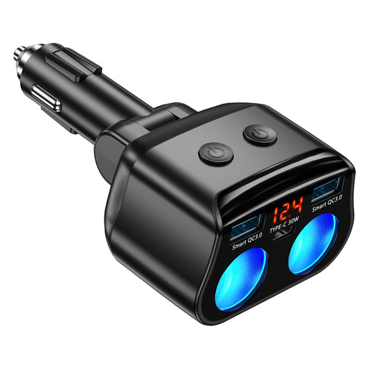 150W Cigarette Lighter Adapter with Quick Charge USB 3.0 & Type-C Ports, DEMO